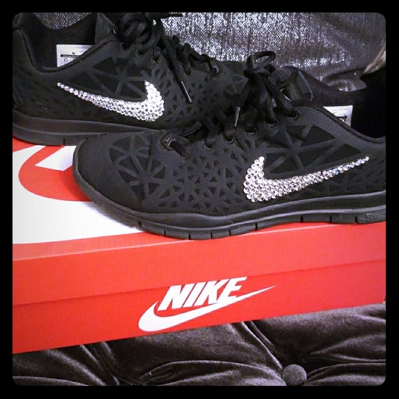 Nike Shoes - Nike Women Sneakers with Clear Rhinestone Crystals